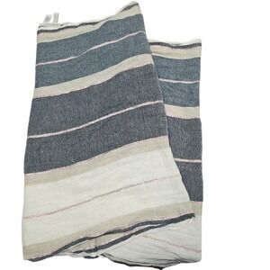 LOFT Striped Infinity‎ Scarf Lightweight Sheer Gauzy Women's Pink Grey Cream